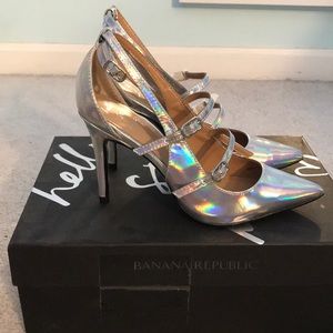 Hello Sole Mate Holographic Desiree Strappy Heels